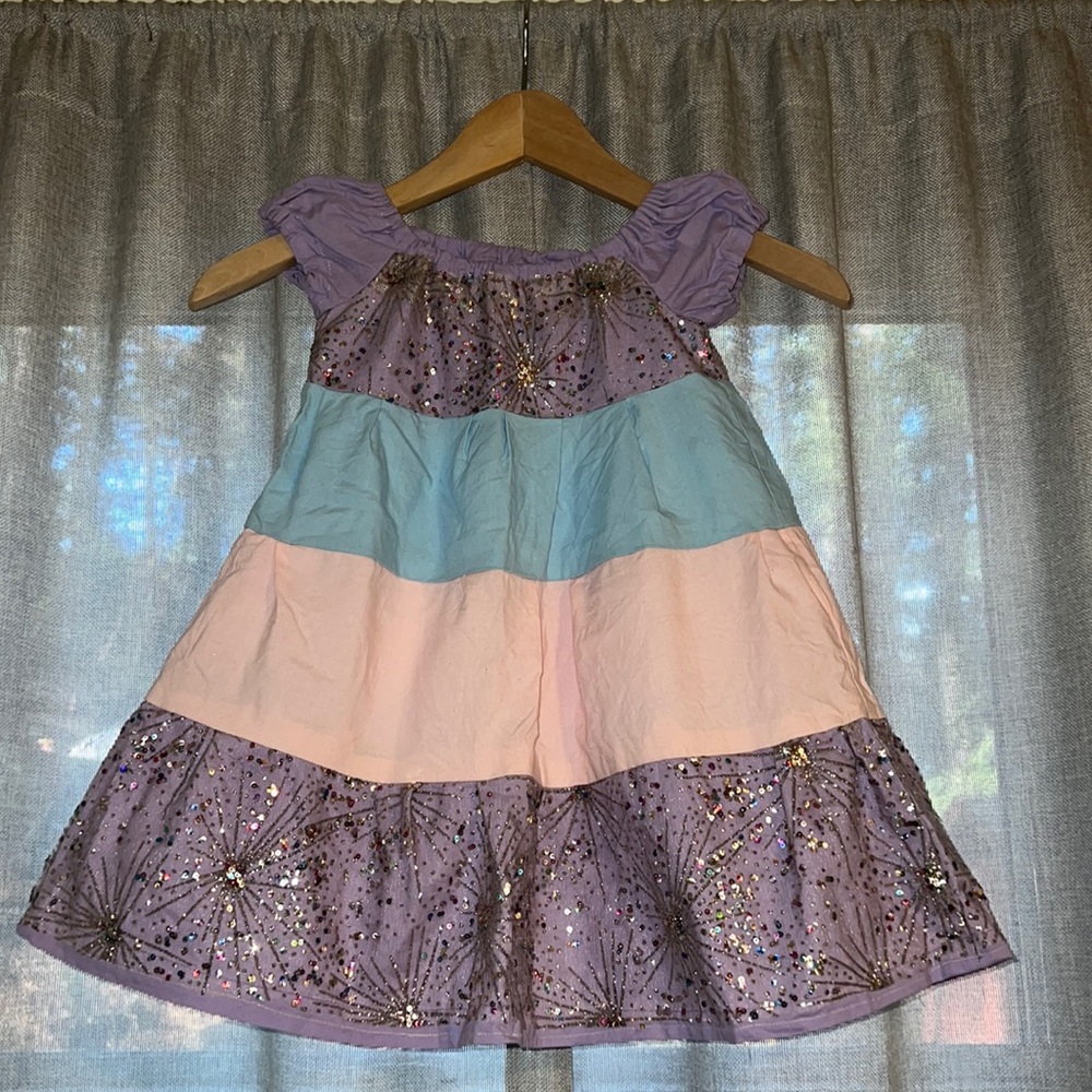 Home Sewn Bohemian Dress With Sparkle Sequin Pannels